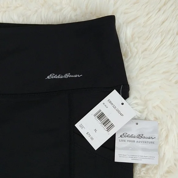 💎Eddie Bauer Cropped Athletic Black Pants XL 💎 - Picture 4 of 11